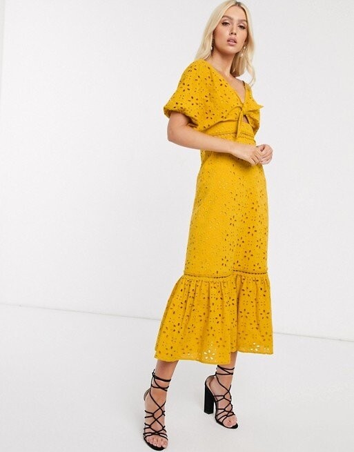 Asos Design 黃色連身長裙 $688