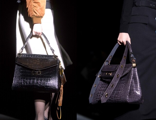鱷魚壓紋的手袋亦現身於 Givenchy 的時裝秀當中
