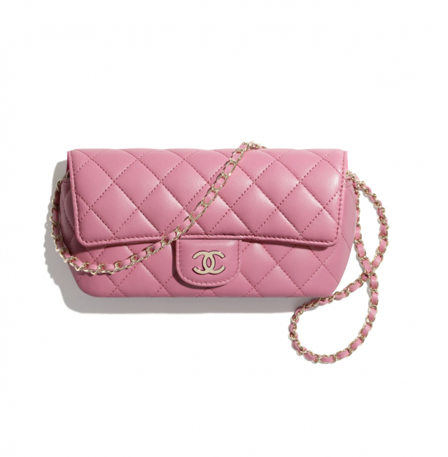 Chanel 鮮艷櫻花粉紅色迷你電話袋