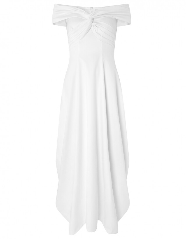 Monsoon Hannah 一字膊絲質白色輕婚紗 $5,750