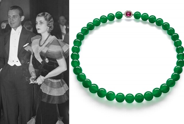 1933 年誕生的 Cartier Hutton-Mdivani 翡翠珠項鏈