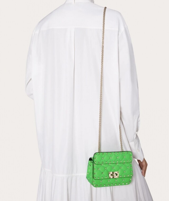 Valentino 螢光綠色 Mini Rockstud Spike Fluo 系列手袋 折實價 $8,520
