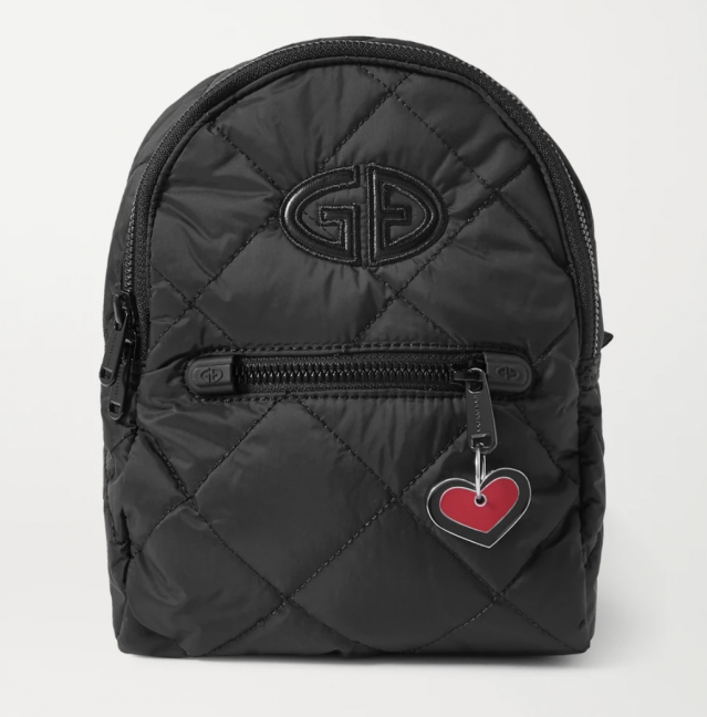 GOLDBERGH Mini chain-embellished embroidered quilted shell backpack