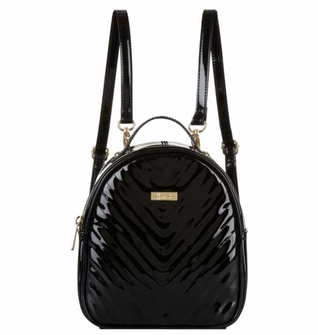 HARRODS Mini Patent Chevron Backpack