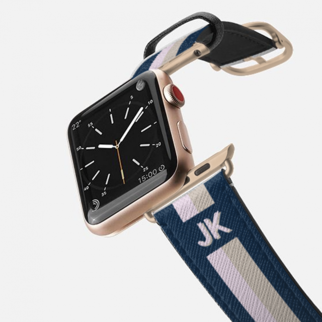 Casetify 十字壓紋皮革可印字 Apple Watch 錶帶 (38mm 或 40mm，可自行配色) 價錢：US$52