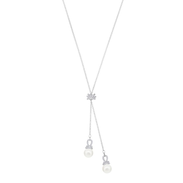 Swarovski Y 字形銀色珍珠頸鏈 價錢：$1,490 / 條