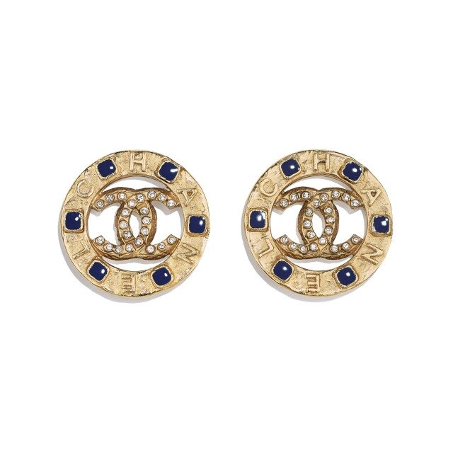 Chanel 金屬、水晶及樹脂耳環夾式 $4,800