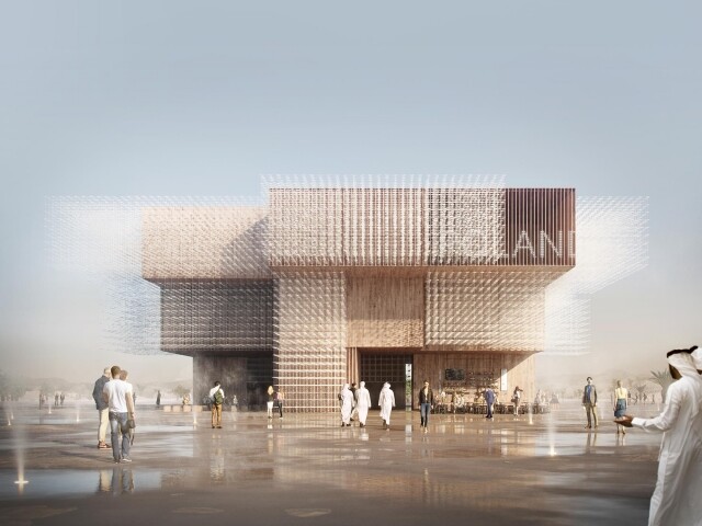 由波蘭建築師事務所 WXCA 設計的波蘭館，以「看群鳥飛過遊客頭頂」為 Dubai Expo 2020 的波蘭展館主題。