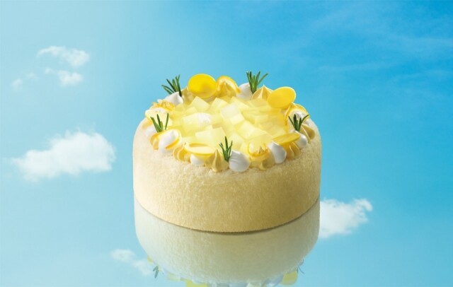 arome 東海堂柚子蜜糖流心麴釀蛋糕，面層滿載粒粒柚子寒天。