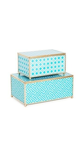Chinoiserie 玻璃盒 (一套兩個）