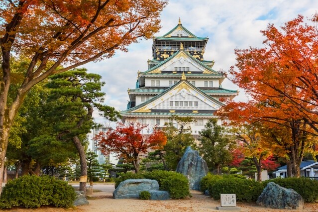 遊客必訪大阪城公園紅葉