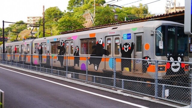 熊本電氣鐵道是私鐵，JR 火車證不能用。