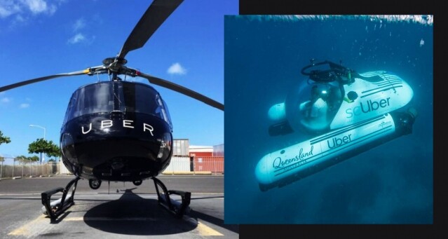 Uber 另類體驗：不只有共享汽車，還可以「占士邦」般坐直升機、潛水艇、快艇