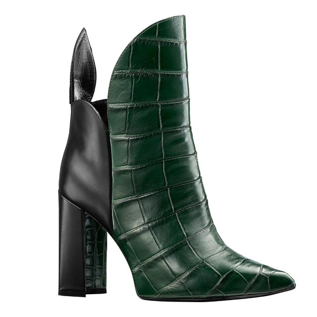 Louis Vuitton 綠色鱷魚皮短靴