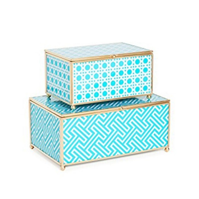 Chinoiserie Set of 2 Glass Box