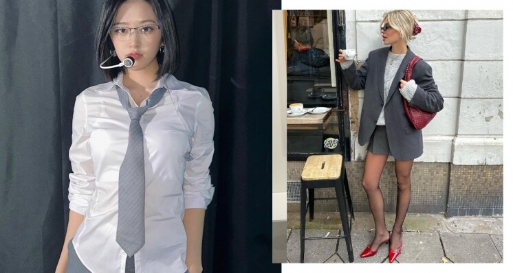 Office Siren 上班穿搭耍心機！以修腰恤衫、鉛筆裙和黑絲襪打造成熟又性感的女性上班形象