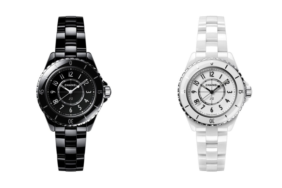 Chanel J12 33 mm ,備配黑色、白色陶瓷及精鋼款式,定價為 $37,900。 Chanel J12 33 mm ,備配黑色、白色陶瓷及精鋼款式,定價為 $37,900。