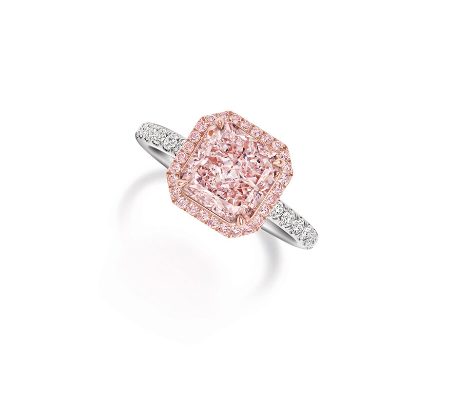 Harry Winston 粉紅鑽戒指