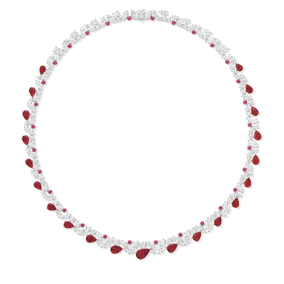Harry Winston 紅寶石綴鑽石頸鏈