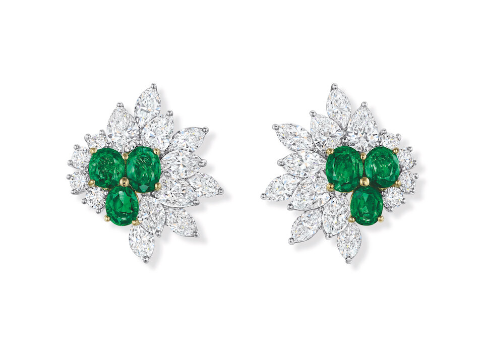 Harry Winston 高級珠寶系列祖母綠耳環