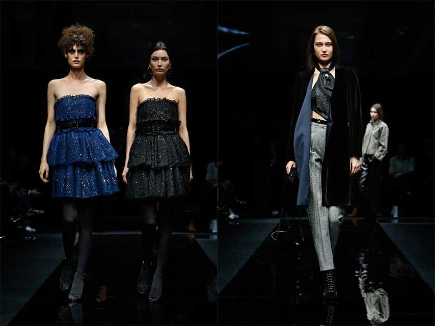 無論是中性、嫵媚還是剛烈的造型，全部都齊集於 Emporio Armani 的系列，讓女性隨意挑選自己的理想風格。