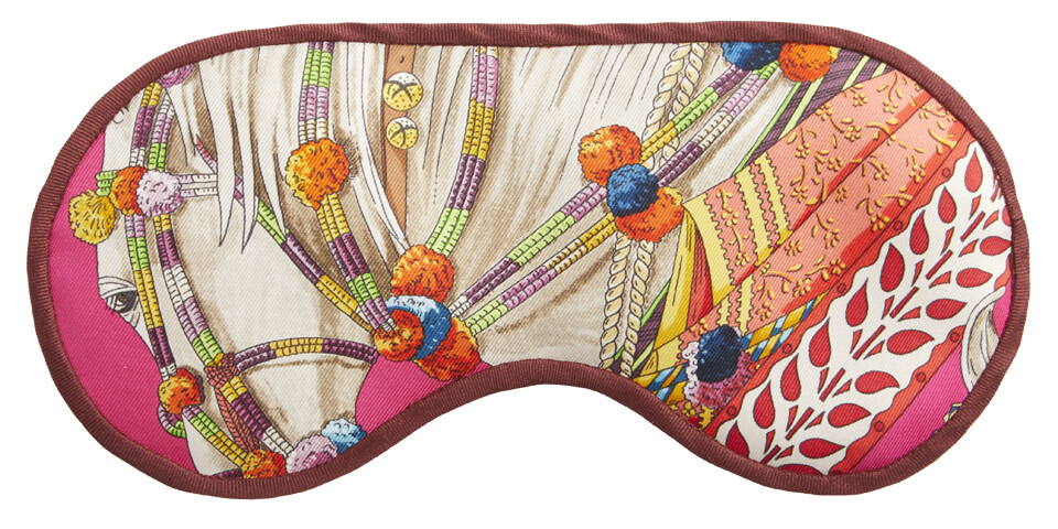 印花真絲製的 Hermès 眼罩 印花真絲製的 Hermès 眼罩