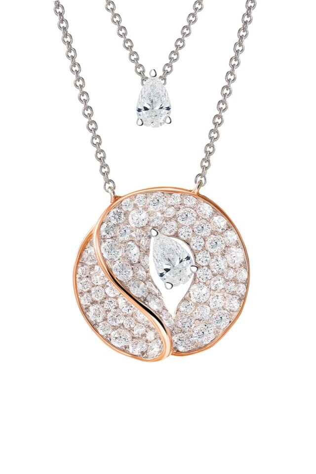 Twilight Collection 18K 玫瑰金鑽石項鏈。 Twilight Collection 18K 玫瑰金鑽石項鏈。