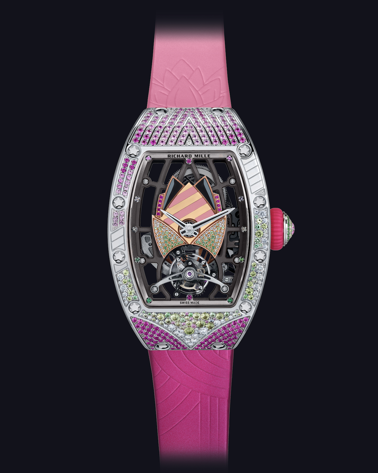 Richard Mille「RM 71-02 自動上鍊陀飛輪腕錶」系列中的 10 款腕錶,每款各有一個迷人的女性名字。 Richard Mille「RM 71-02 自動上鍊陀飛輪腕錶」系列中的 10 款腕錶,每款各有一個迷人的女性名字。